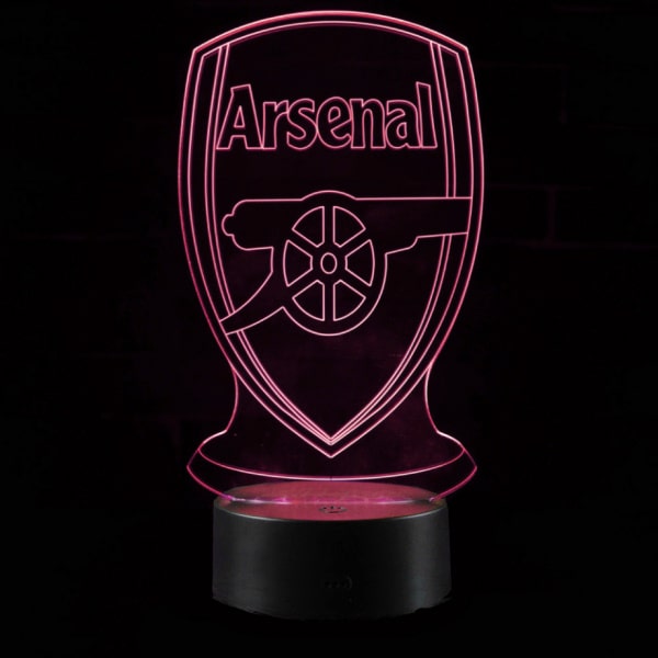Arsenal 3D lampe. Farveskift mellem 7 farver. Mobil, PC og tablet tilbehør