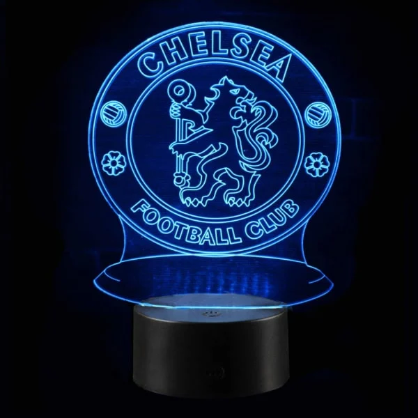 Chelsea 3D lampe. Farveskift mellem 7 farver. Mobil, PC og tablet tilbehør