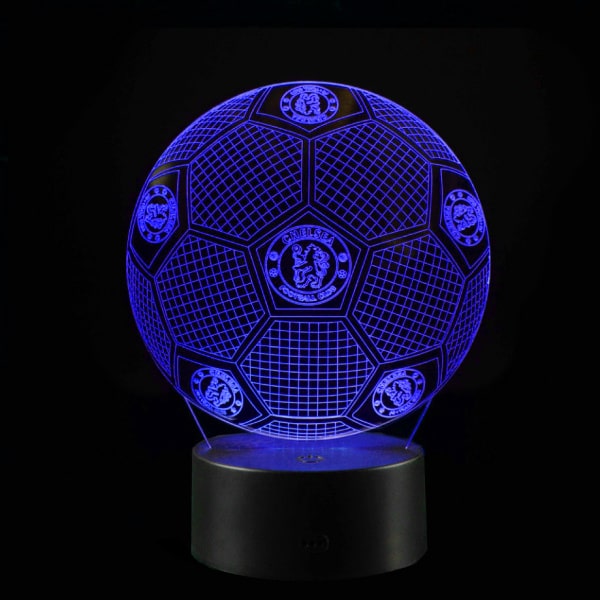 Chelsea 3D lampe. Fodbold. Farveskift mellem 7 farver. Mobil, PC og tablet tilbehør