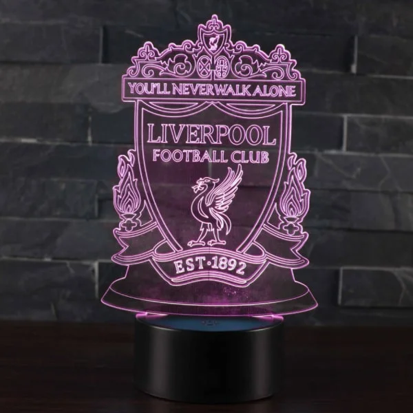 Liverpool 3D lampe. Farveskift mellem 7 farver. Mobil, PC og tablet tilbehør
