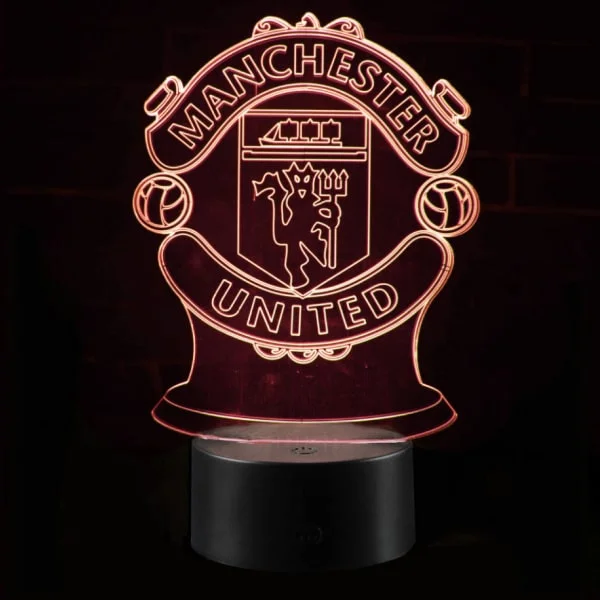 Manchester United 3D lampe. Farveskift mellem 7 farver. Mobil, PC og tablet tilbehør