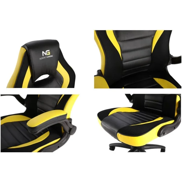 Nordic Gaming Charger V2 Gamer Stol. Forbedret udgave! Sort/Gul. Nordic Gaming Charger V2 Gamer Stol. Forbedret udgave! Sort/Gul. - Billede 6