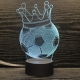 Sej fodbold 3D lampe. Lysende fodbold med en kongekrone på. Farveskift mellem 7 farver. Sej fodbold 3D lampe. Lysende fodbold med en kongekrone på.