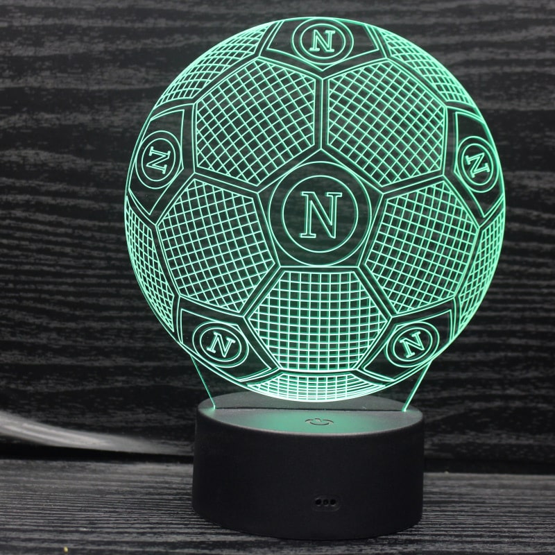 Napoli 3D lampe. Fodbold. Farveskift mellem 7 farver. Napoli 3D lampe. Fodbold. Farveskift mellem 7 farver. - Billede 2