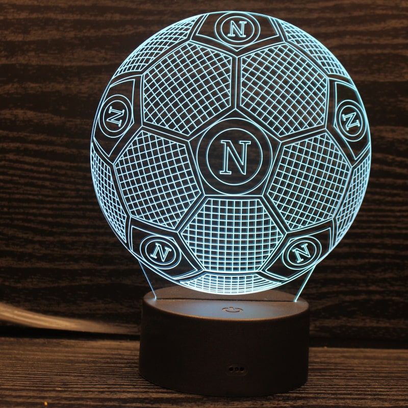 Napoli 3D lampe. Fodbold. Farveskift mellem 7 farver. Napoli 3D lampe. Fodbold. Farveskift mellem 7 farver. - Billede 3