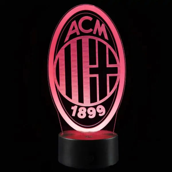 AC Milan 3D lampe. Farveskift mellem 7 farver. Mobil, PC og tablet tilbehør