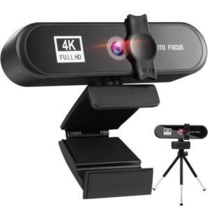 4K webcam med Autofocus & smart tripod. 3840x2160. 8MP. Mobil, PC og tablet tilbehør