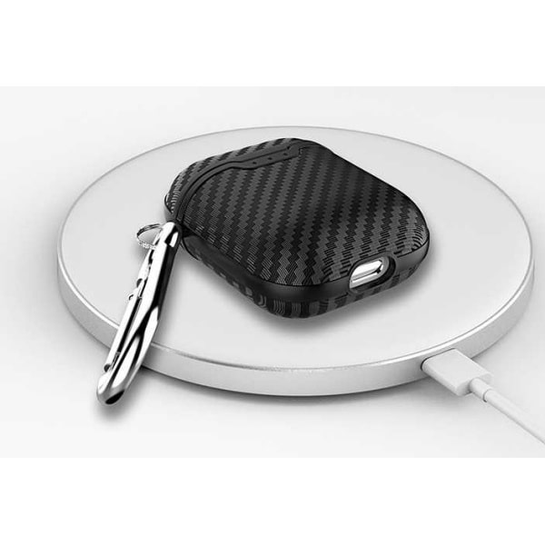 Carbon Fiber TPU beskyttelsescover til dit AirPods etui. Pink. Carbon Fiber TPU beskyttelsescover til dit AirPods etui. Pink. - Billede 6