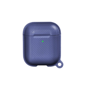 Carbon Fiber TPU beskyttelsescover til dit AirPods etui. Safir blå. Mobil, PC og tablet tilbehør