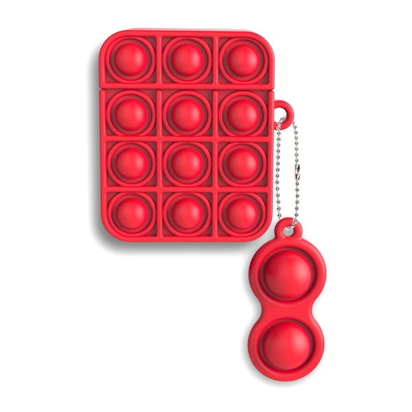 Push poppers Pop-It silikone beskyttelsescover til dit AirPods etui. Rød. Push poppers Pop-It silikone beskyttelsescover til dit AirPods etui. Rød.