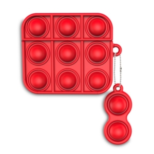 Push poppers Pop-It silikone beskyttelsescover til dit AirPods Pro etui. Rød. Mobil, PC og tablet tilbehør