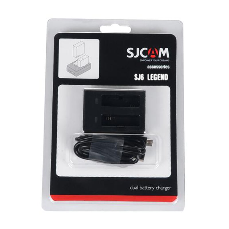Dual Batterioplader til SJCAM SJ6 sportskameraer. Oplad to batterier på én gang. Dual Batterioplader til SJCAM SJ6 sportskameraer. Oplad to batterier på én gang. - Billede 4