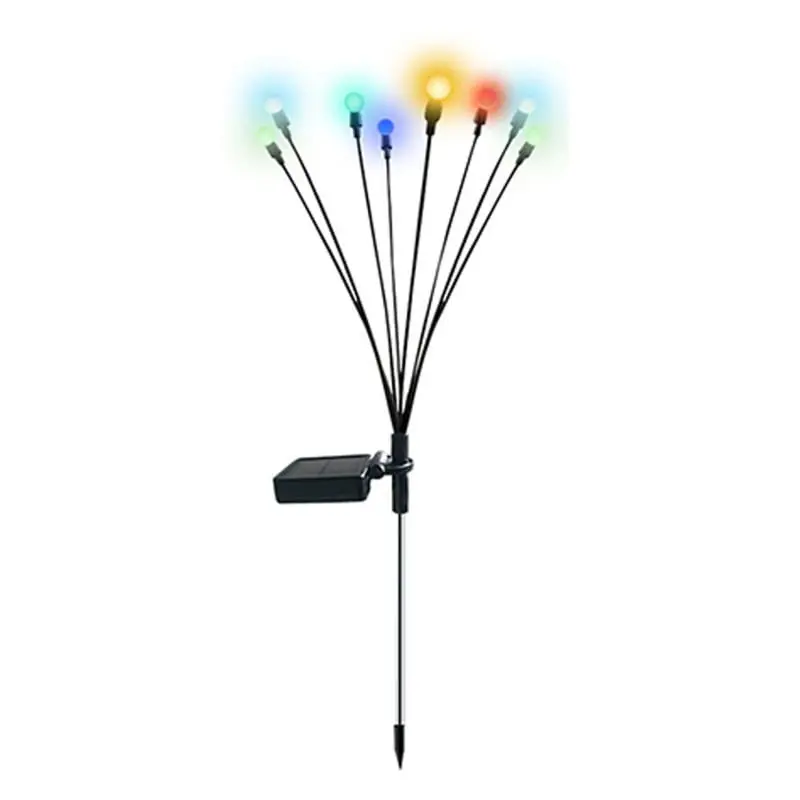 Farverig solcellelampe på spyd. Havelampe med 8 LED lamper i flotte farver. Festlig solcellelampe på spyd. 8 LED lamper i flotte farver.