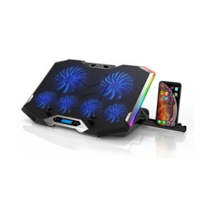 ICE COOREL Gaming Laptop RGB Cooler. 6 blæsere, 6 højdejusteringer. Sejt RGB lys. Blå. ICE COOREL Gaming Laptop RGB Cooler. Sejt RGB lys. Blå.