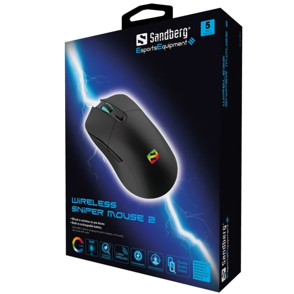 Sandberg Wireless Sniper Mouse 2 med Multi color LED lys. Sandberg Wireless Sniper Mouse 2 med Multi color LED lys. - Billede 5