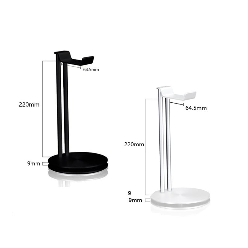 Flot Headset Stander i Metal Alu look til alle slags headphones. Hvid. Flot Headset Stander i Metal Alu look til alle slags headphones. Hvid. - Billede 3