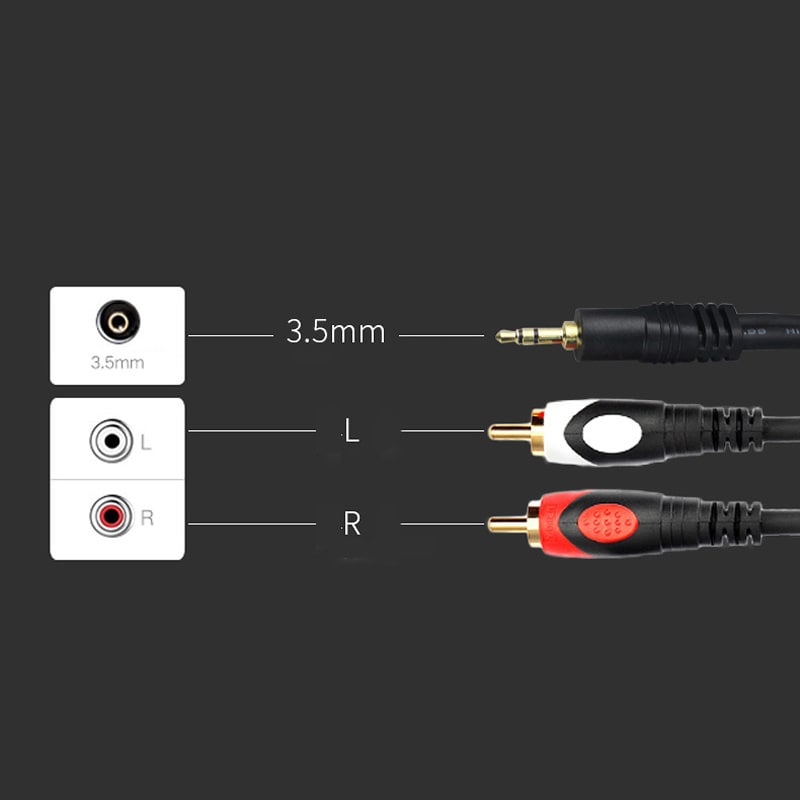 3,5 mm mini-jack til 2 x RCA — Stereo lydkabel i høj kvalitet med forgyldte stik - 10M 3,5 mm mini-jack til 2 x RCA — Stereo lydkabel i høj kvalitet med forgyldte stik - 10M - Billede 5