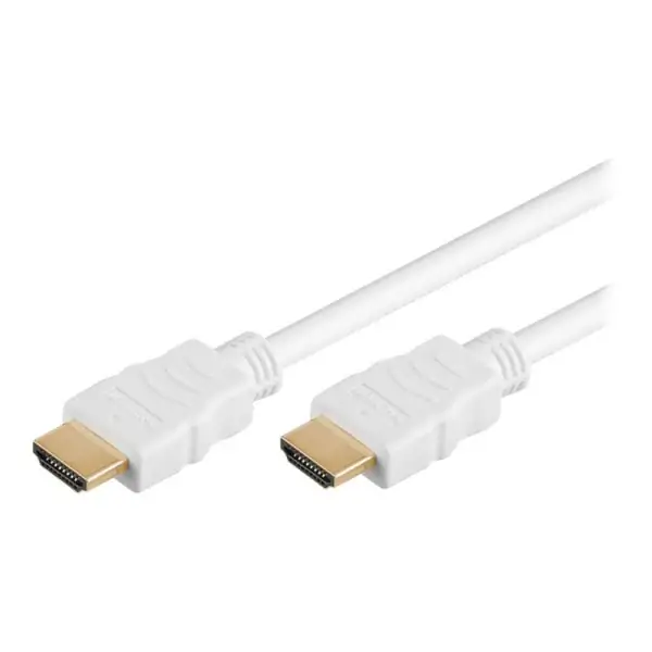 HDMI High Speed 1.4 kabel. Guldbelagte stik. Hvid. 1.5 m. HDMI High Speed 1.4 kabel