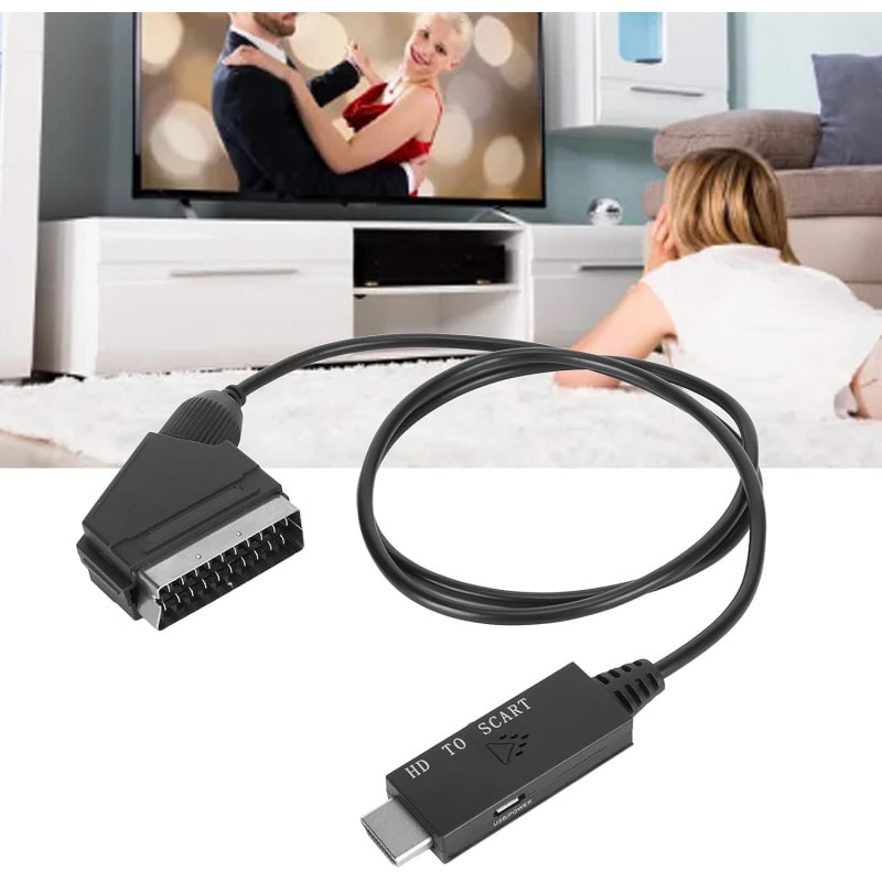 HDMI til SCART konverter med kabel. 720p/1080p - PAL/NTSC. HDMI til SCART konverter med kabel. 720p/1080p - PAL/NTSC. - Billede 4