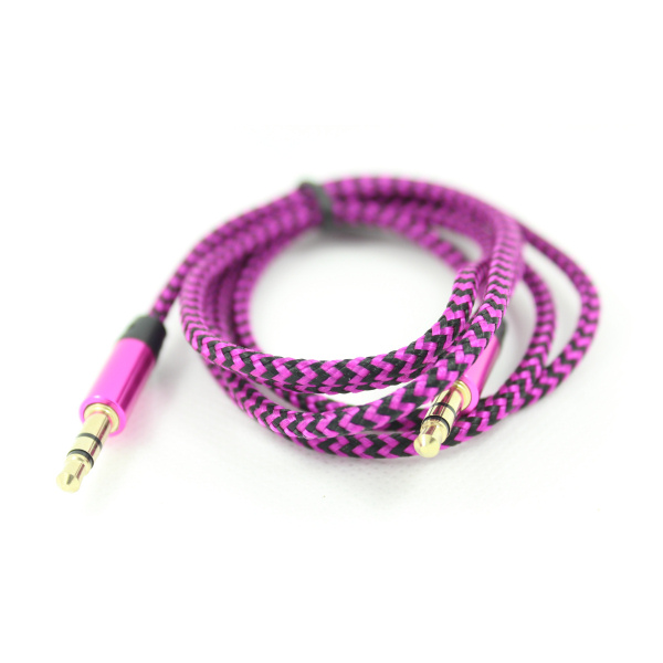 Audiokabel minijack til minijack. Lilla. Mobil, PC og tablet tilbehør