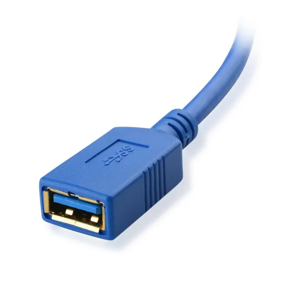 0.3m USB 3.0 forlængerkabel. USB-A han / USB-A hun. Blå. 0.3m USB 3.0 forlængerkabel. USB-A han / USB-A hun. Blå. - Billede 3
