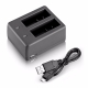 Dual Batterioplader til sportskameraer såsom feks SJ4000. Oplad to batterier på én gang. Dual Batterioplader til sportskameraer såsom feks SJ4000.
