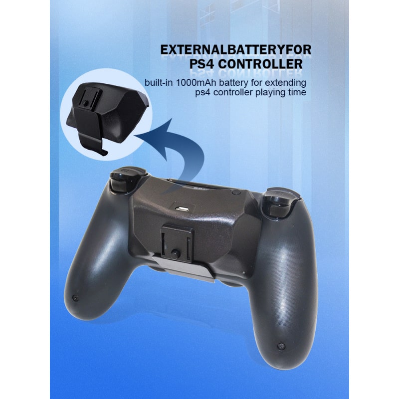 PlayStation 4 Controller Battery pack. Forlæng spilletiden med et eksternt batteri. 1000mAh. PlayStation 4 Controller Battery pack. Forlæng spilletiden med et eksternt batteri. 1000mAh. - Billede 2