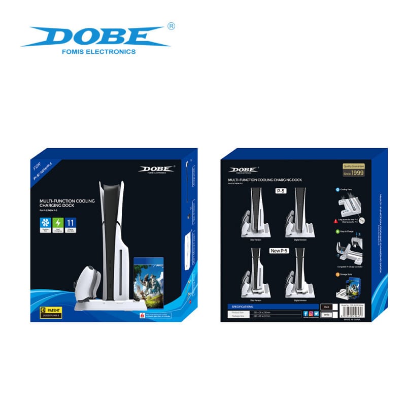 DOBE Multifunktionel PS5 / PS5 Slim cooling stand. Plads til spil samt to PS5 controllere. DOBE Multifunktionel PS5 / PS5 Slim cooling stand. Plads til spil samt to PS5 controllere. - Billede 8