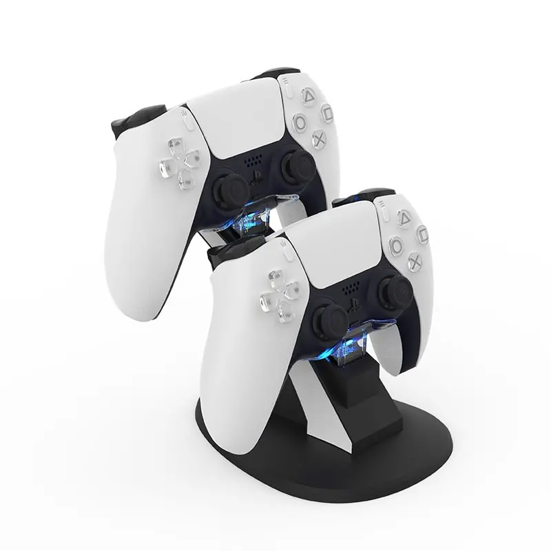 Playstation 5 Controller dual charger. Bluelight Charging Dock. Sort. Playstation 5 Bluelight Charging Dock. Bordlader til 2 stk PS5 controllere.