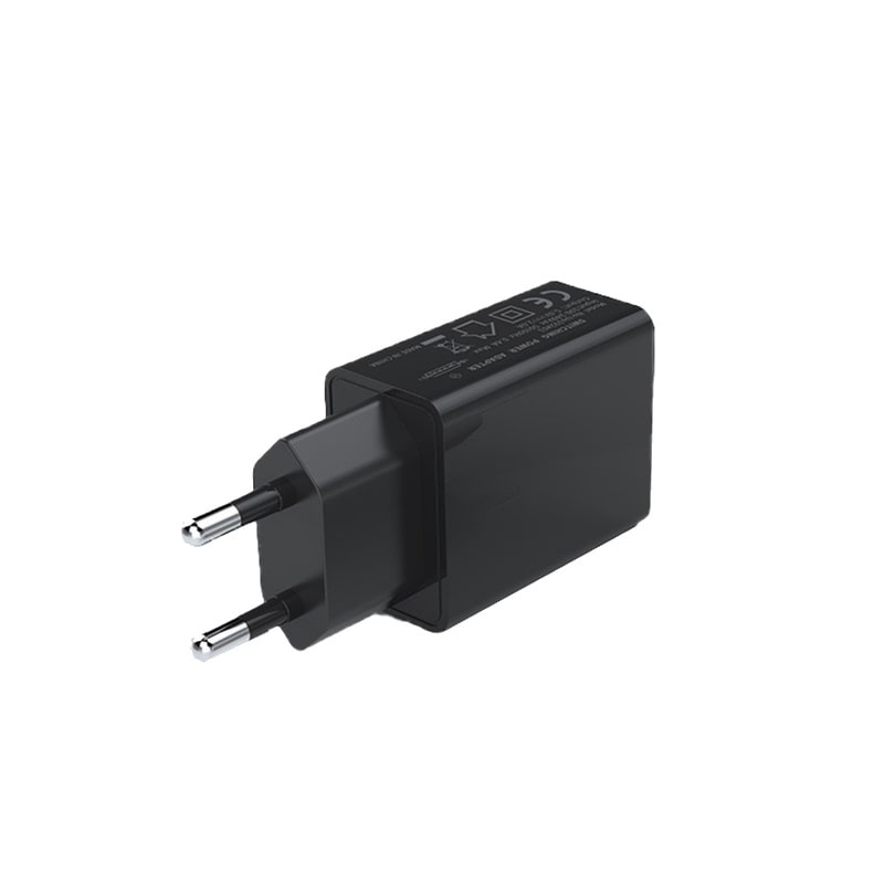 Universal USB Oplader til stikkontakt. USB-A, 10W. Firkantet. Sort Universal USB Oplader til stikkontakt. USB-A, 10W. Firkantet. Sort - Billede 2