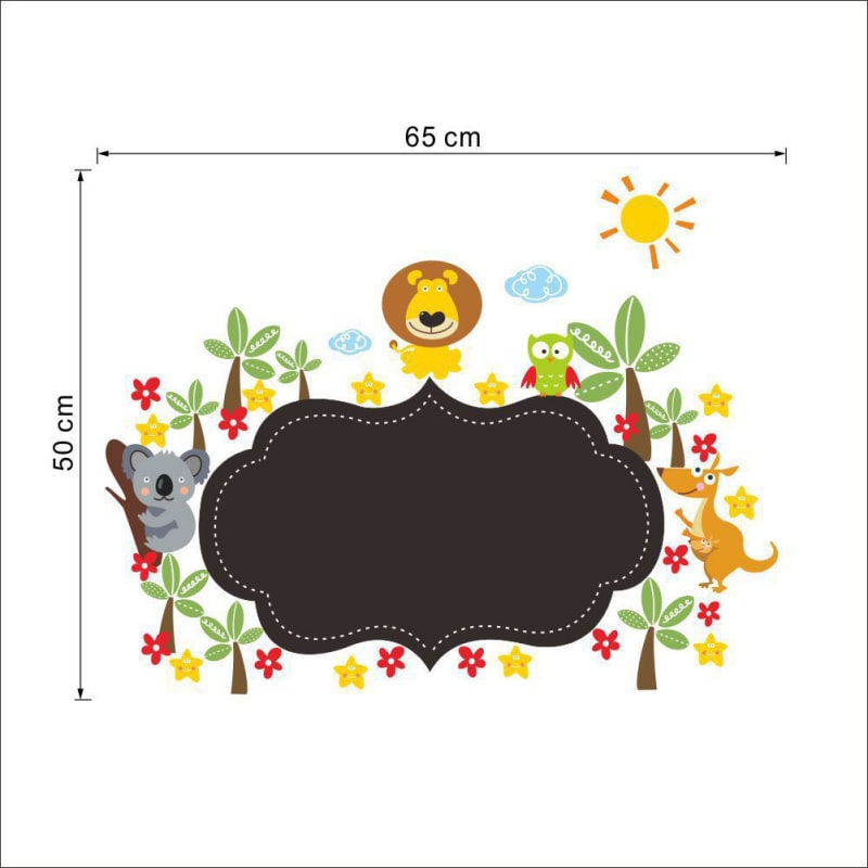 Sød tavle wallsticker til kridt med dyr, palmer, blomster mm. Sød tavle wallsticker til kridt med dyr, palmer, blomster mm. - Billede 4