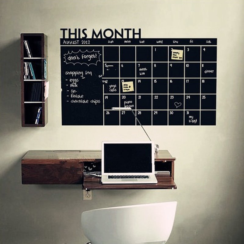 Stor wallsticker tavle til kridt. ’This month’ kalender med tal. 60x100cm Stor wallsticker tavle til kridt. ’This month’ kalender med tal. 60x100cm - Billede 6