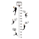 Sej basket målebånds wallsticker. Fem basket scoringer - i højden fra 70-180cm. Basket målebånds wallsticker. Fem basket scoringer. 70-180cm