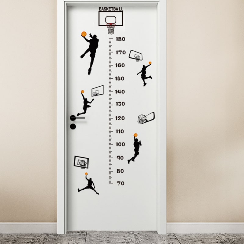 Sej basket målebånds wallsticker. Fem basket scoringer - i højden fra 70-180cm. Sej basket målebånds wallsticker. Fem basket scoringer - i højden fra 70-180cm. - Billede 5