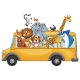 Dyrebus wallsticker i flotte farver. Wallsticker med søde dyr i en bus. Dyrebus wallsticker i flotte farver. Søde dyr i en bus.
