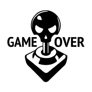 Gamer wallsticker. GAME OVER. Sej Gaming wallsticker. 42x45cm. Gamer wallsticker. GAME OVER. Sej Gaming wallsticker.