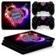 PS4 Pro skin til konsol og to controllere.Bayern-logo i flammer Mobil, PC og tablet tilbehør