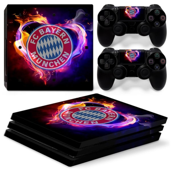 PS4 Pro skin til konsol og to controllere.Bayern-logo i flammer PS4 Pro skin til konsol og to controllere.Bayern-logo i flammer