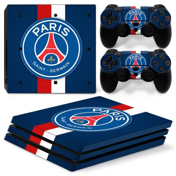 PS4 Pro skin til konsol og to controllere. PSG. Blå. PS4 Pro skin til konsol og to controllere. PSG. Blå.