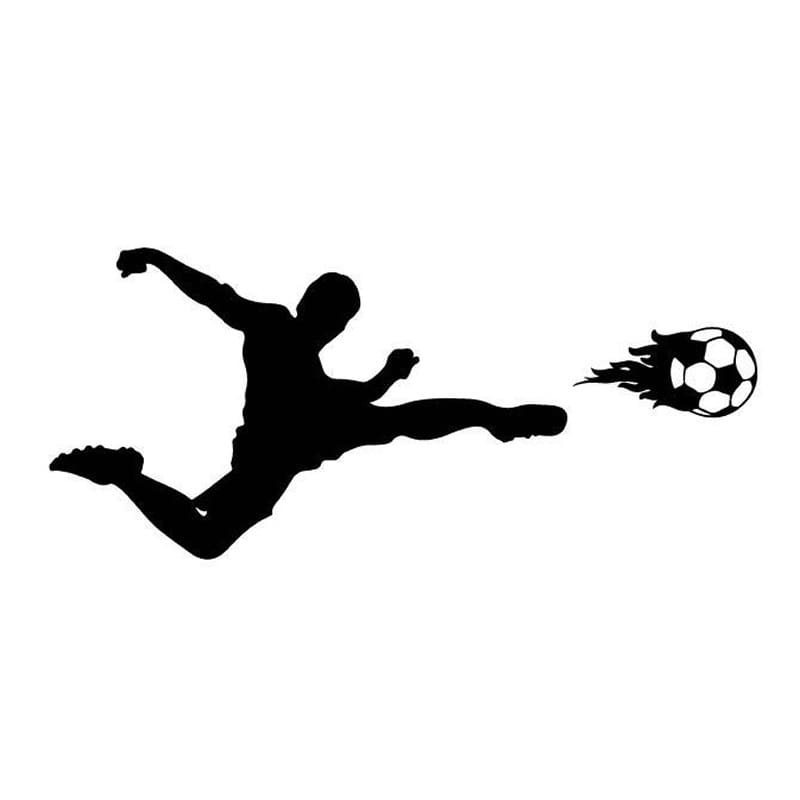 Fodbold wallsticker. Sidesaksespark og fodbold i flammer. 57x129cm. Fodbold wallsticker. Sidesaksespark og fodbold i flammer.
