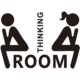 Toilet skilt - Thinking Room. Sjov toilet wallsticker med to tænkende personer. Toilet skilt - Thinking Room. Sjov toilet wallsticker.
