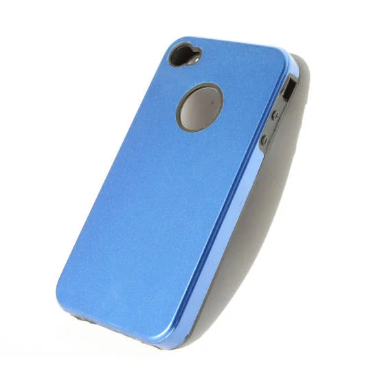iPhone 4 alu cover m silikone indmad. Blå. iPhone 4 alu cover m silikone indmad. Blå. - Billede 2