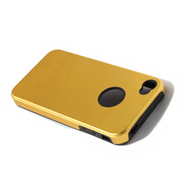 iPhone 4 alu cover m silikone indmad. Gold. iPhone 4 alu cover m silikone indmad. Gold. - Billede 2