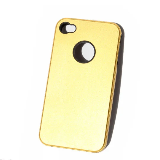 iPhone 4 alu cover m silikone indmad. Gold. iPhone 4 alu cover m silikone indmad. Gold. - Billede 3
