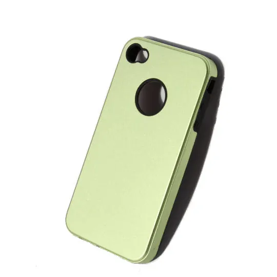 iPhone 4 alu cover m silikone indmad. Grøn. Mobil, PC og tablet tilbehør