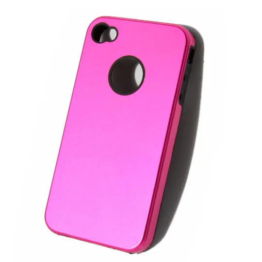 iPhone 4 alu cover m silikone indmad. Pink. Mobil, PC og tablet tilbehør
