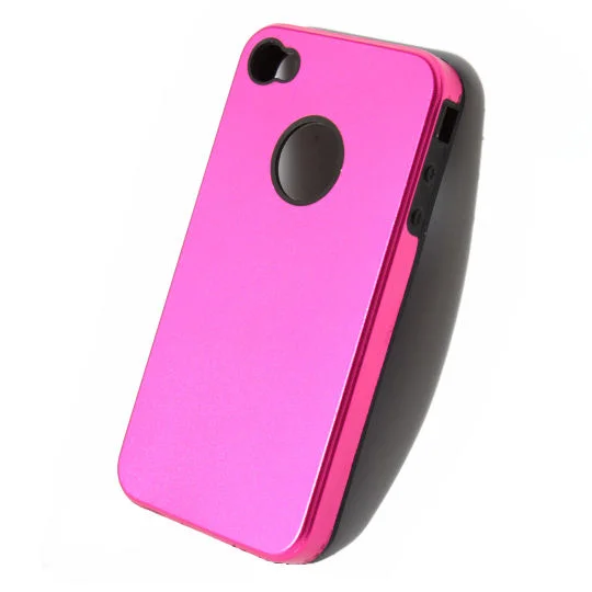 iPhone 4 alu cover m silikone indmad. Pink. iPhone 4 alu cover m silikone indmad. Pink. - Billede 3