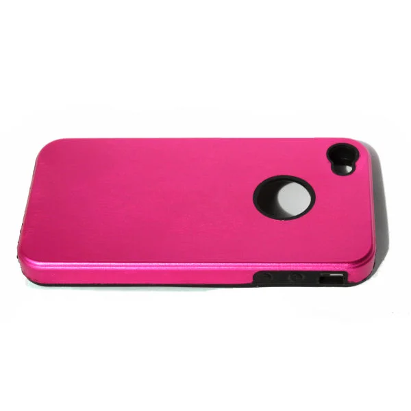iPhone 4 alu cover m silikone indmad. Pink. iPhone 4 alu cover m silikone indmad. Pink. - Billede 5