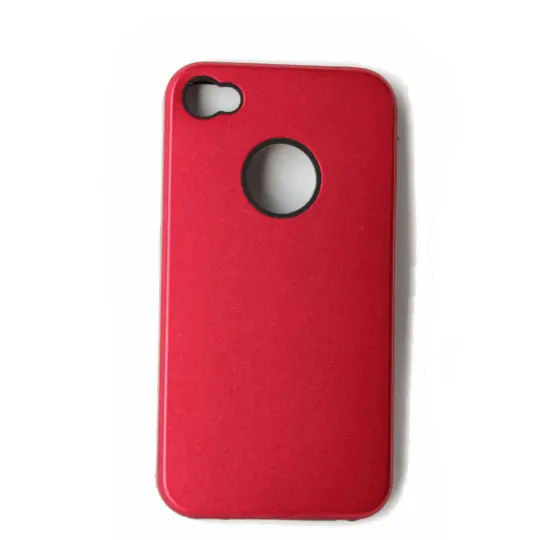 iPhone 4 alu cover m silikone indmad. Rød. Mobil, PC og tablet tilbehør