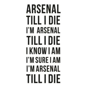 Arsenal wallsticker. Arsenal Till I Die. 150x60cm Mobil, PC og tablet tilbehør
